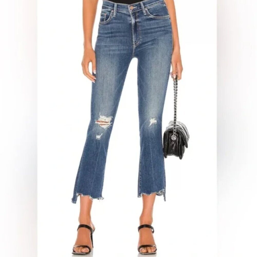 NWT Mother The Insider Crop Step Chew Jeans in Dancing on Coals Size 25